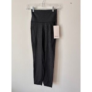Lululemon Align High Rise Pant 25 Pockets Black Embossed LW5EIDS RIEB Size 4 NEW